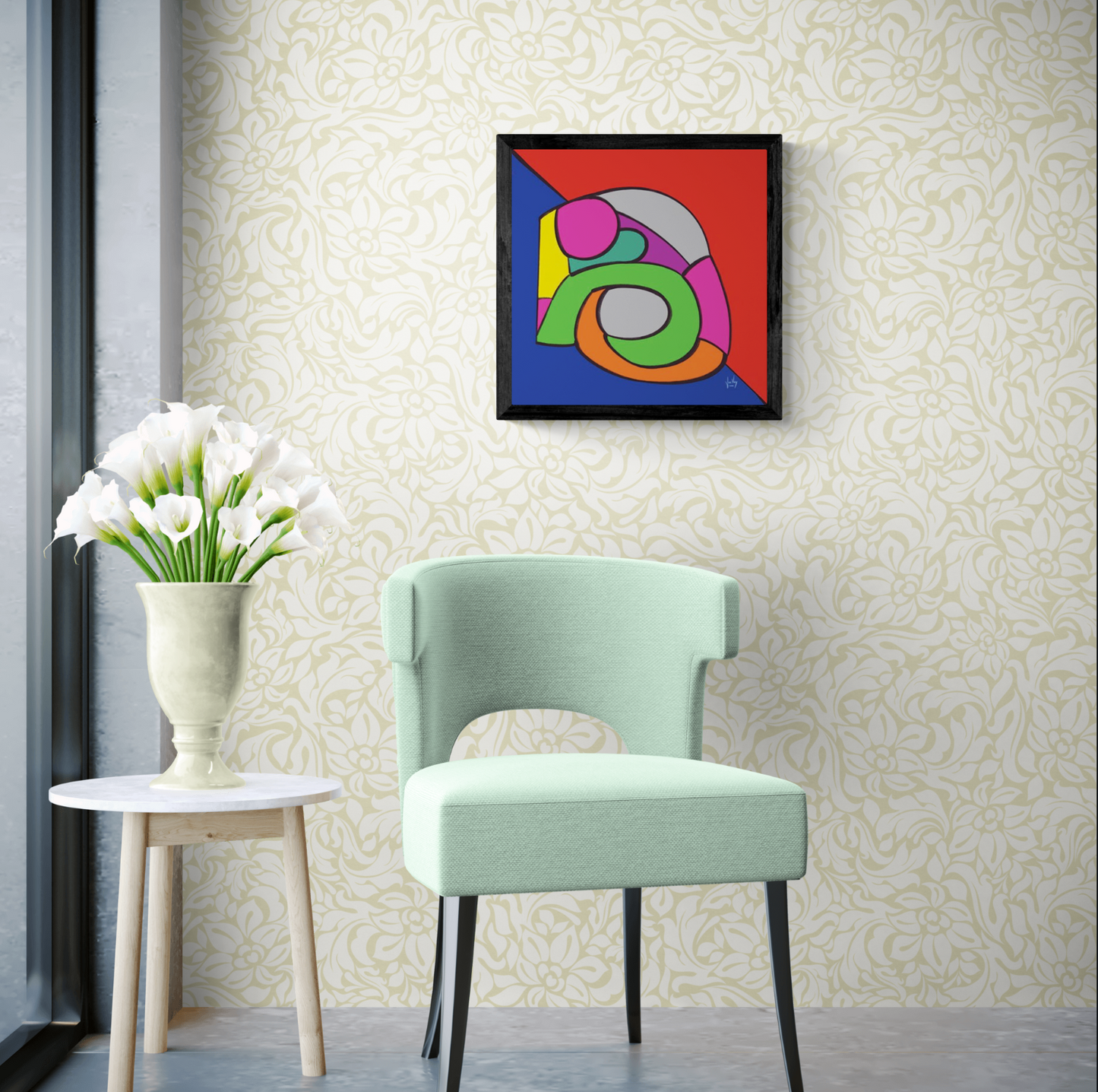 Red/Bleu Snail - Canvas